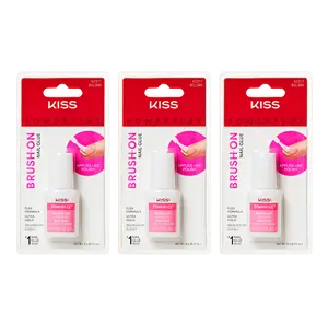 KISS PowerFlex Brush-On Nail Glue 3-Pack Bundle