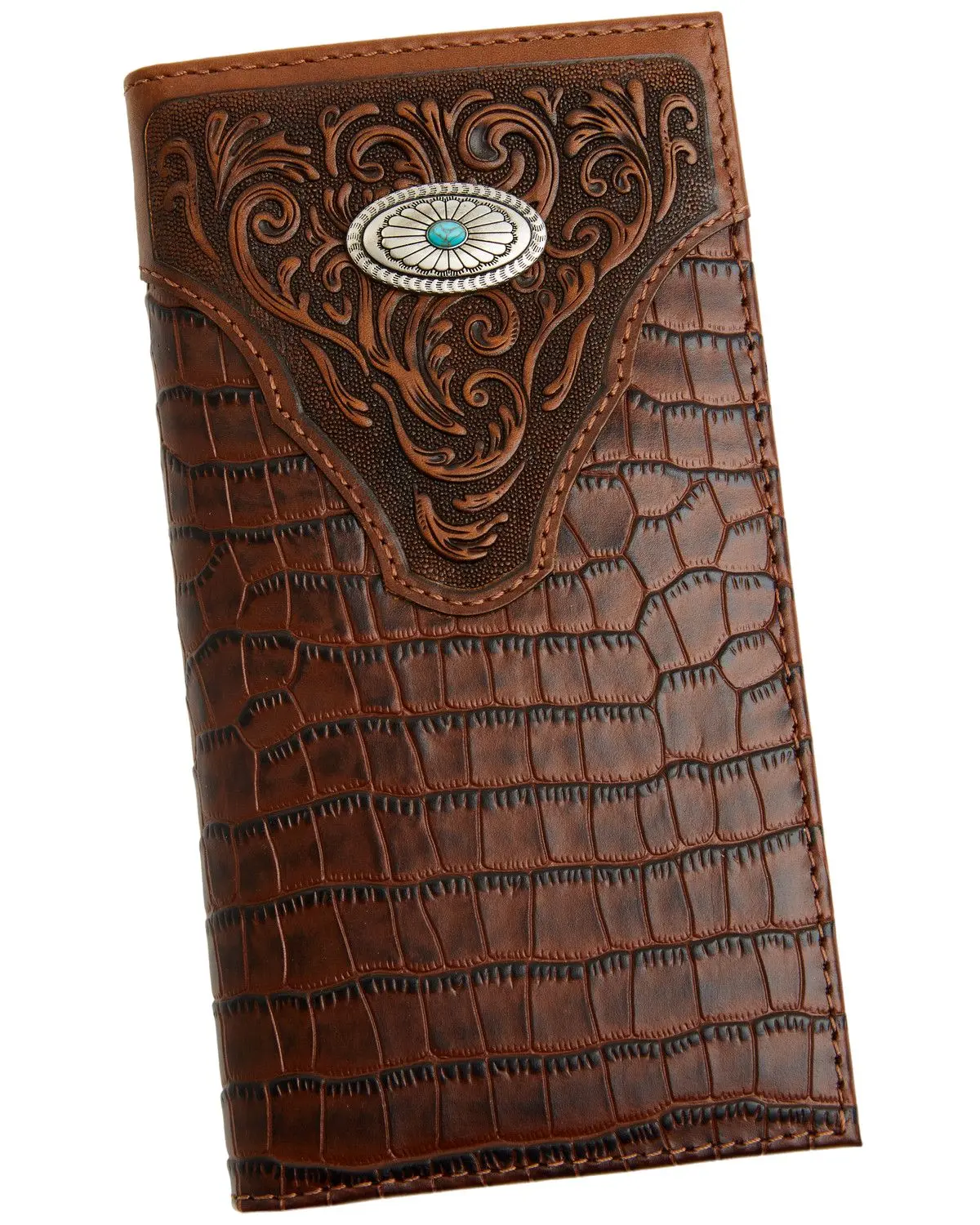 Cody James Men's Men'S Croc Embossed Leather Rodeo Wallet - Cjafa26wt7-Bn