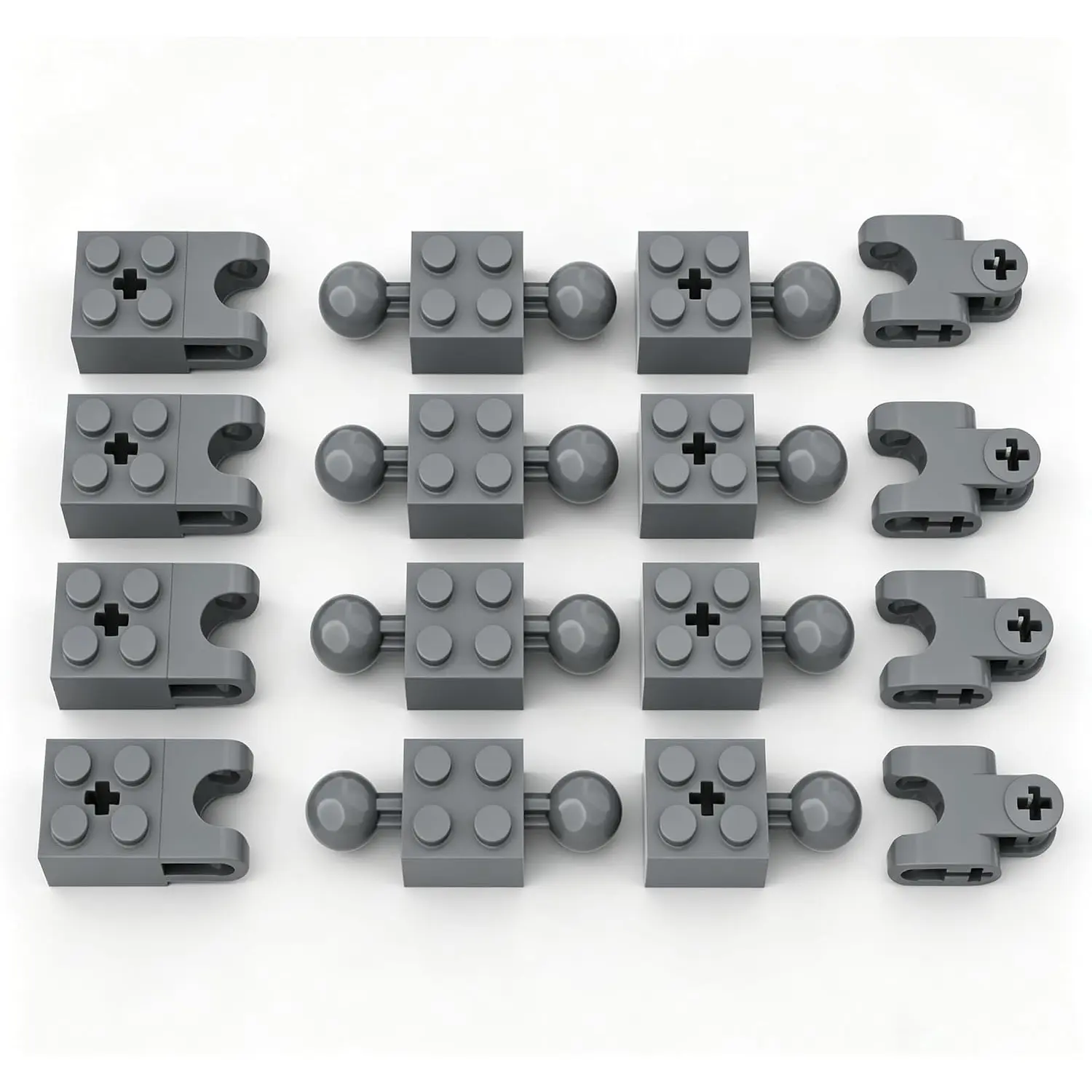 40 Piece Ball Joint Building Bricks Parts, Figure Limb with Ball Joint on Axle and Ball Socket, with Ball Joint and Axle Hole, 4 Sizes Ball and Socket Joints, Compatible with Lego Pieces