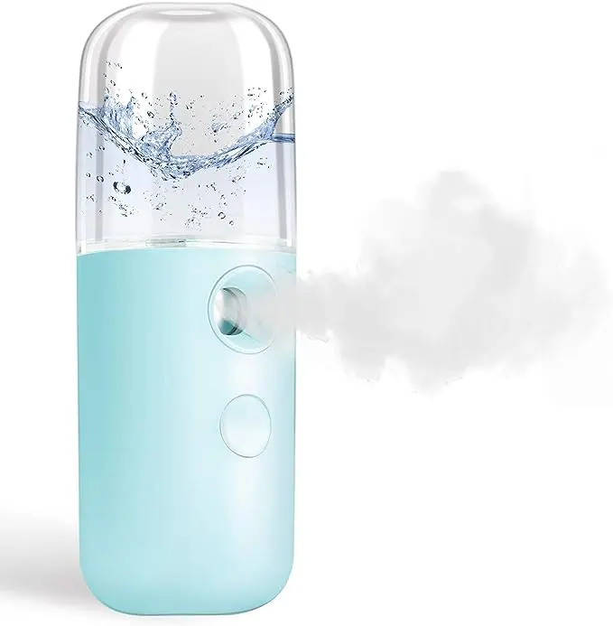 Portable Nano Facial Steamer, USB Rechargeable Mist Sprayer with 30ml Visual Water Tank, Moisturizing & Hydrating Device for Face, Makeup, Skincare, and Eyelash Extensions