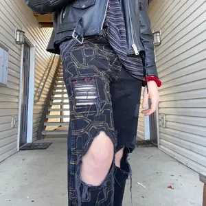 Bleach Dyed Black Jeans