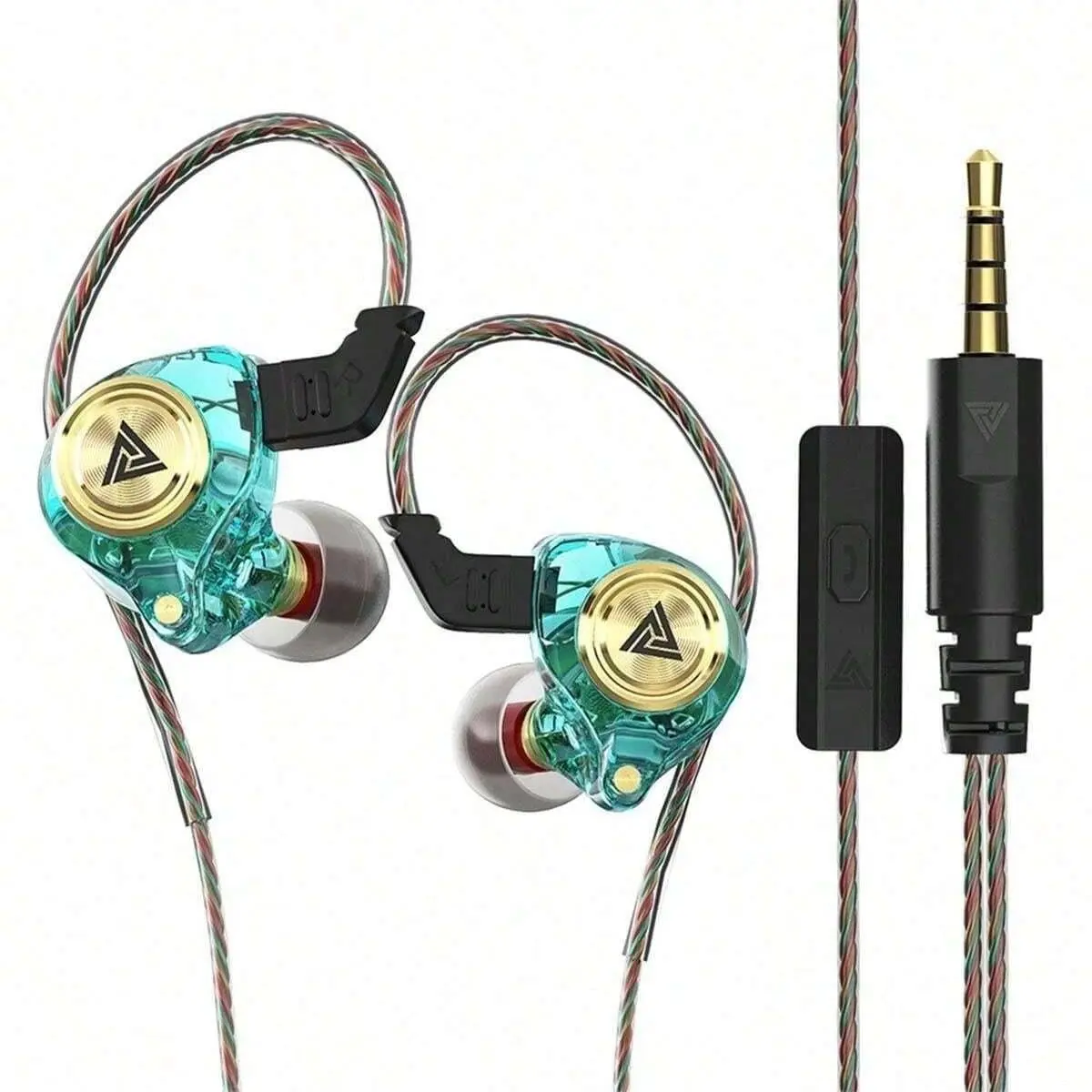 QKZ AK3 Wired Gaming Headphone - Silicone In-Ear Earbuds with Microphone, 3D Stereo Audio, Lightweight Durable Electronic for Music, Gaming (Party Bag & Gift Essential)