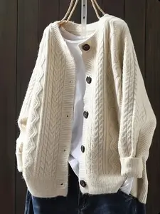 Elegant Women's Knitted Cardigan, Versatile Fashion Knit Top, Spring and Autumn Wear, Stylish and Comfortable, Perfect for Daily Use, Knitting Sweater Cardigan