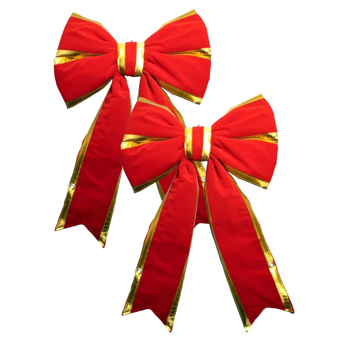 212 MAIN 18 in. Red Giant Tree Topper Bow with Gold Trim - Pack of 2, Decorative Holiday Bow and Ribbon Decor for Home, Party, Christmas Tree