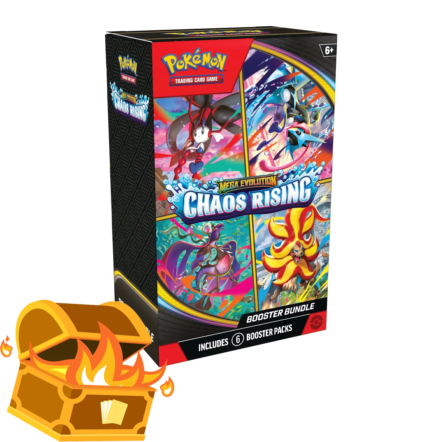 Pokémon TCG Mega Evolution Chaos Rising Trading Card Series Booster Bundle - 6 TCG Boosters for Collectors