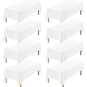 Showgeous 8-Pack 60×102 Inch Washable Rectangle Tablecloths – Rustic Fabric for Weddings, Valentine’s Day, Baby Shower, Bridal Shower, Birthday Parties, Romantic Dinners, Dinner Parties, Farmhouse Decor & 2026 Trendy Event Decorations