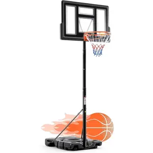 Adjustable Basketball Hoop–Portable Indoor Outdoor System 6.1 To 10 Ft – Family Basketball Goal With Sturdy Base And Wheels