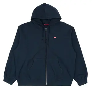Supreme Embroidered Small Box Logo Zip Up Hooded Sweatshirt Navy Blue Red White (FW24) Pre-Owned