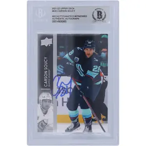 Carson Soucy Seattle Kraken Autographed 2021-22 Upper Deck Extended Series #630 Beckett Fanatics Witnessed Authenticated Card - Fanatics Authentic Certified