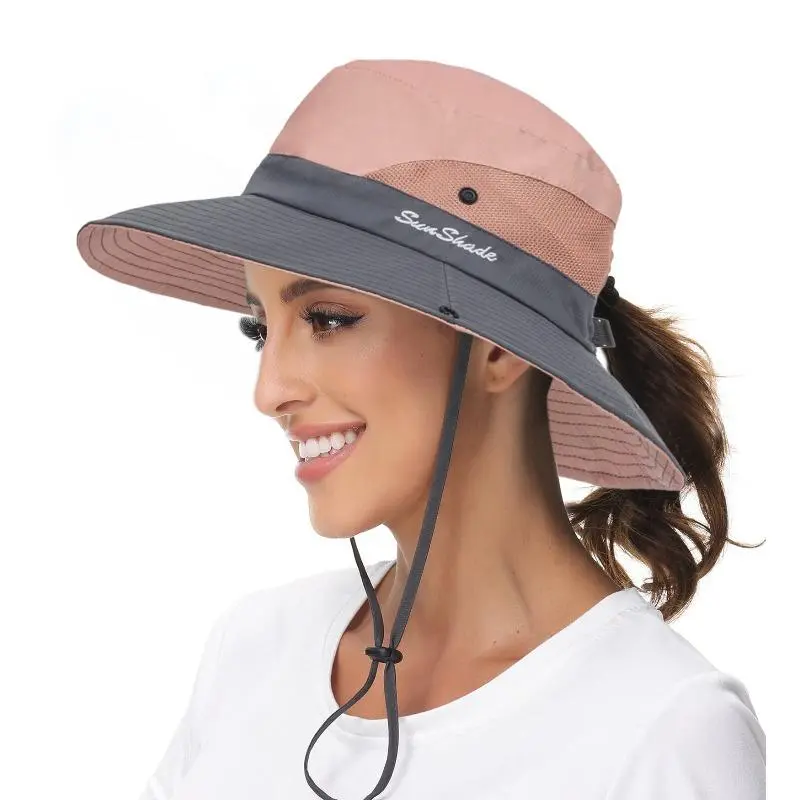 BIGWIG Women's Outdoor Sun Hat - UV-Protective, Wide-Brimmed, Foldable Packable Breathable Cap with Adjustable Ponytail Hole, Ideal for Beach, Fishing, Adjustable Ponytail Cap, Folds Small For Easy Travel Packing, Accessories For Women, Sports & Outdoor H