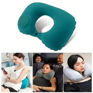 Inflatable Portable Neck Pillow, U-Shaped Design, Self-Filling Feature, Ideal for Outdoor Travel & Business Trips