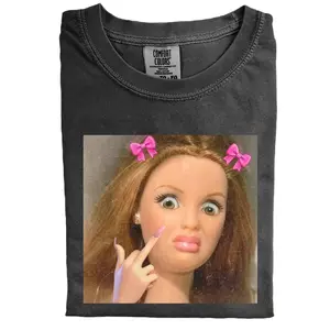 Barbie Girl Meme T-Shirt, Funny Pink Barbiecore Graphic Tee, Y2K Pop Culture Meme Shirt, Trendy Short Sleeve Unisex Tee