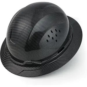 Full Brim Vented HDPE Construction Safety Helmet, 6-Point Ratchet Suspension, Universal Accessory Slots, Full Brim Venting Work Cap for Adults, Hdpe Material,summervibes