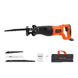 summervibes VEVOR Corded Reciprocating Saw, 120 Volt 7.5 Amp, 2800 SPM Variable Speed, 1-1/8 inch Stroke Length, Electric Reciprocating Saw with 8 Blades and Carrying Bag, for Wood, Metal, and Plastic Cutting