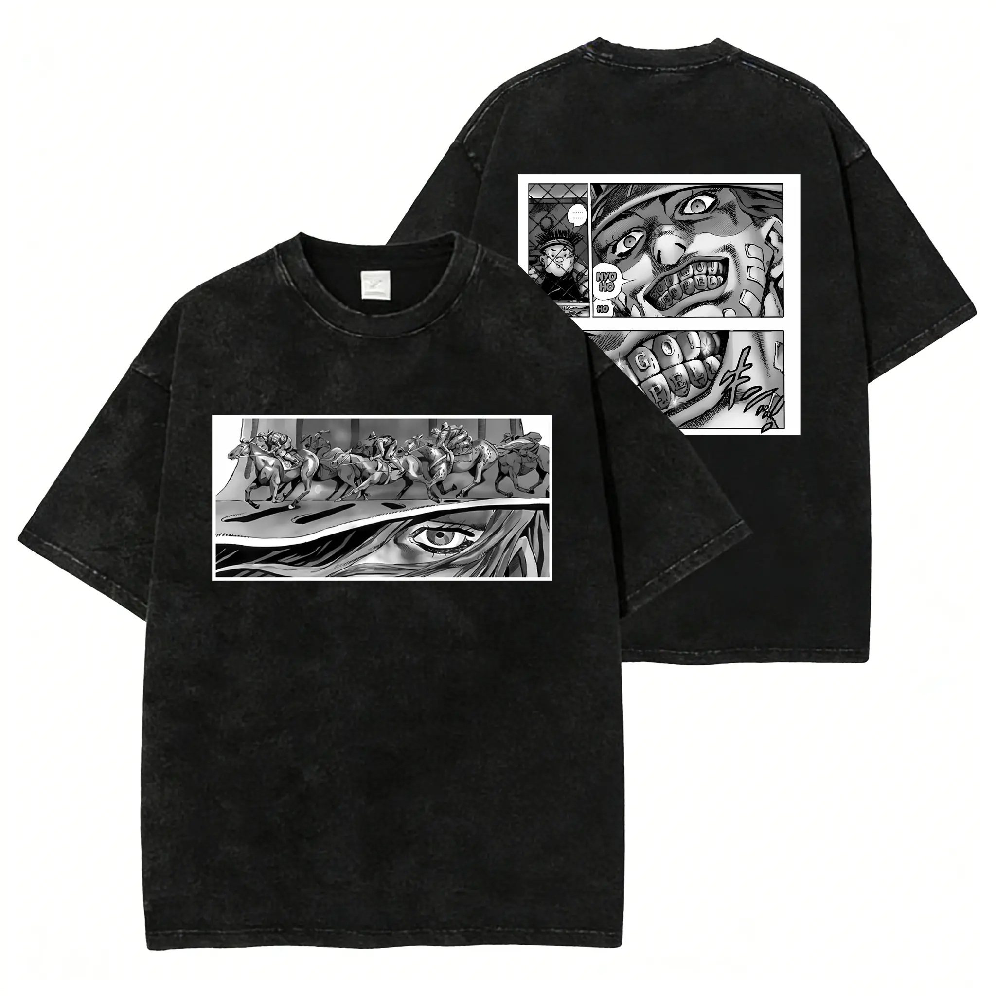 Gyro Zeppeli T-shirt | JoJo's Bizarre Adventure: Steel Ball Run | JoJo fan gift | Japanese Manga Washed T-shirt