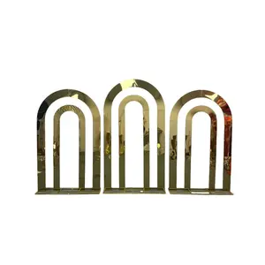 3pc Set Gold Arch Backdrop CH-I746 Iron 78.7"H & 86.6"H Place of Origin China Delivery 30-45 Days Elegant Gold Finish Iron Structure