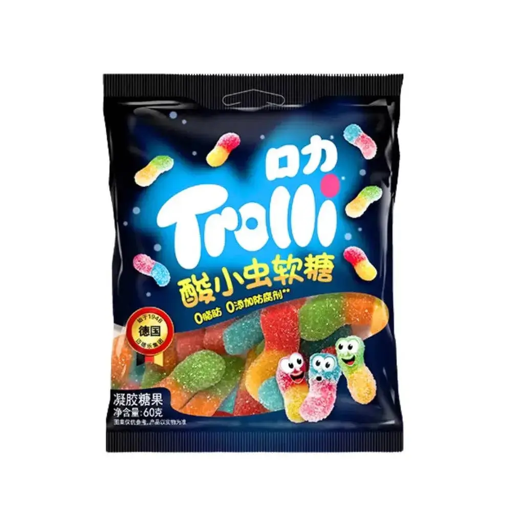 Trolli Mega Sour Mix Chewy Gummy Bugs Candies, Sour Flavored Variety Snack Set, Soft Fruity Bite-Sized Tangy Sweet Treat for Adults (China)
