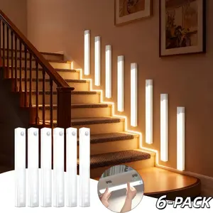 USB Rechargeable Motion-Sensor Night Light, Wireless LED Night Light with Magnetic Attachment, Indoor Lighting, Home Lighting, Multi-functional Light for Wardrobes, Cabinets, Stairs, Led Lighted
