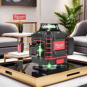 Milwaukee 360° Green Beam Cross Laser Level - Self-Leveling Horizontal & Vertical Lines, Rechargeable Battery, Magnetic Base - Pro Hand Tool for Construction Renovation