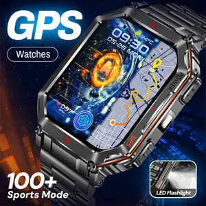 Outdoor Adventure Smartwatch | Men's Smart Wristband | All-Metal Body Design | Precise GPS Positioning | Altitude, Barometer, & Compass | AI Smart Voice Assistant | Supports 100+ Sports Modes | Compatible with iPhone/Android | Men's Sports Tracking Device