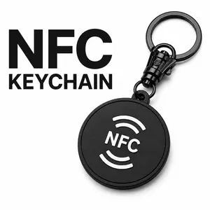 NFC Smart Keychain with Custom Handmade Design - Compact Smart GPS Tracker, Anti-Loss NFC Tag, Companion App Compatible for Shopping, Business Gifting
