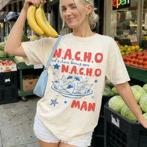 Not A Chance Hormus Opens N.A.C.H.O. Man tee | Funny Nacho Plate Anti Trump, Anti War Graphic T-Shirt