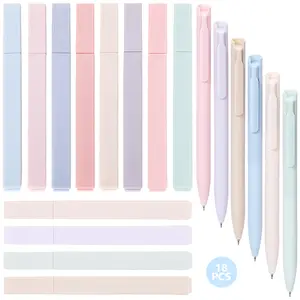 Pack of 12 Pastel No Bleed Bible Highlighters and 6 Multicolor Fineliner Pens Set, Cute and Quick Dry Aesthetic Assorted Colors Markers for Bible Studying Journaling Office School Supplies