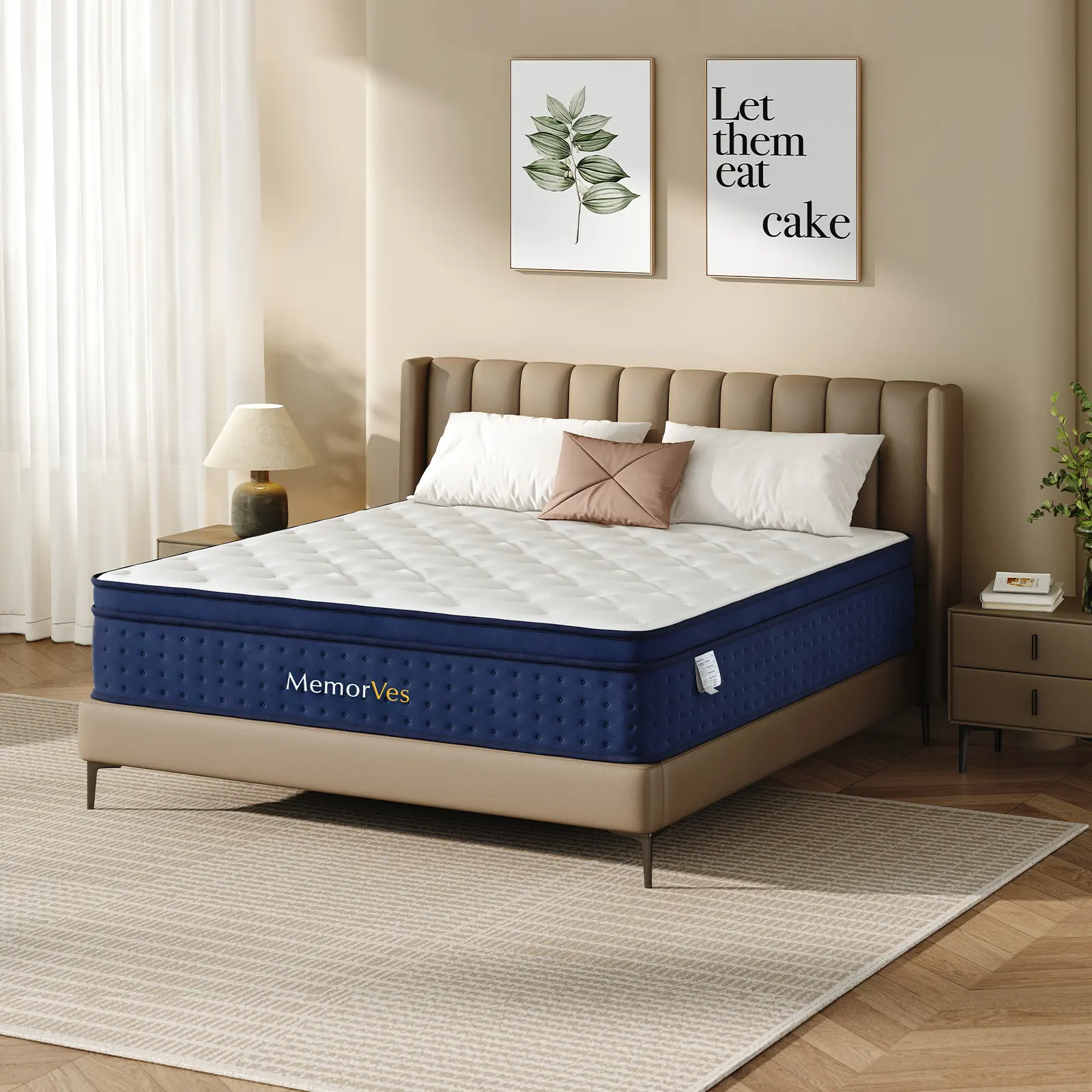 【MemorVes】10/12/14 Inch Twin Full Queen King , Hybrid Memory Foam Mattress in a Box | Pocket Spring + Zoned Support | Soft and Comfortable, Pressure Relief, Medium Firmness, CertiPUR-US Certified(mattresses | queen size mattress | full size mattress) outd