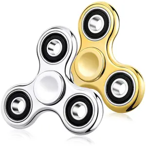 Dealsforyoudays Fidget Spinner 2 Pack, Stress Anxiety Relief Sensory Fidget Toys for Kids Adults, Cool Electroplated Fidget Spinners for ADHD Autism Birthday Gifts Stocking Stuffers Classroom Prizes for Boys Girls Round