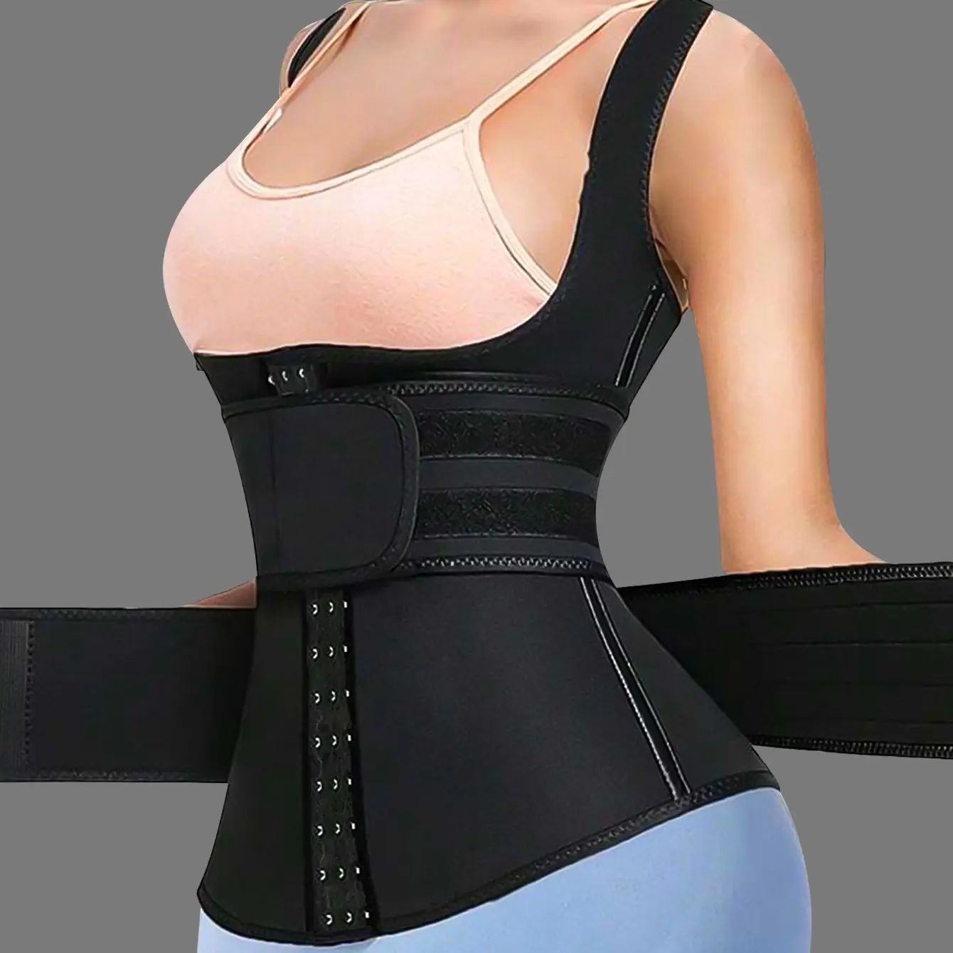 Women's Waist Cincher Belt, Dual-Buckle Adjustable Control Shapewear Body Shaper with Abdominal Compression and Waist Support Strap for Sports and Fitness