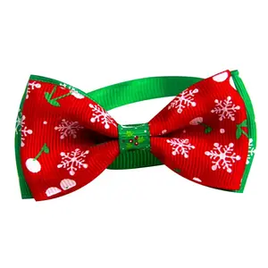 Pet Bow Tie Necktie Collar with Snowflakes Pet Dog Cat Necklace for Christmas Pet Dog Bow Tie Puppy Bow Ties Does not apply