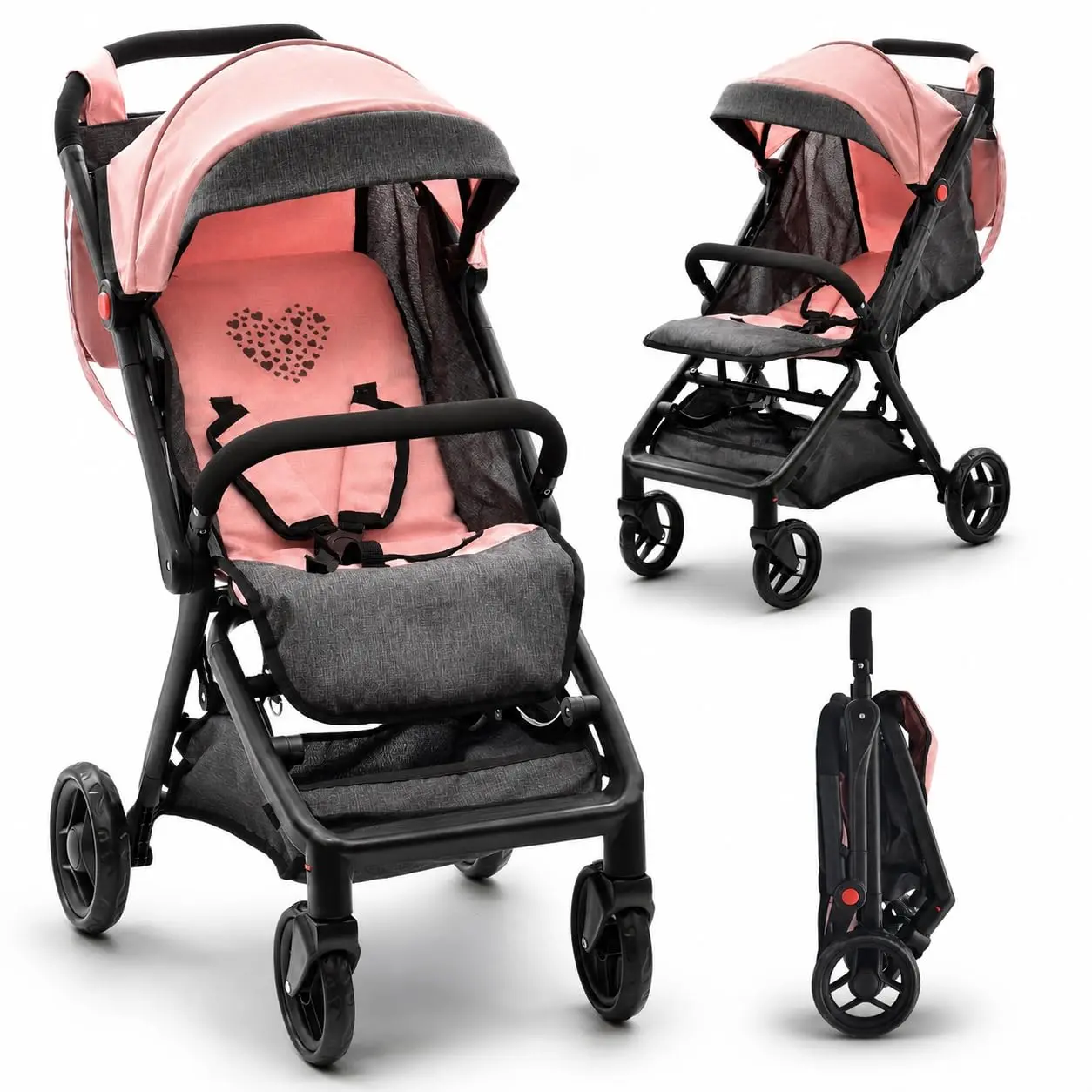 Baby Doll Stroller, Kids' Doll Playset for Imaginative Play