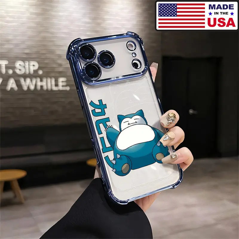 Customized Snorlax Cute Anime Aesthetic Silicone Smartphone Casing - Soft TPU Shockproof Protector, Vintage Fashion Handheld Cellphone Device Accessory for iPhone 13/12/14/15/16/17 Plus Pro Max & Samsung 22/23/24/25 Plus Pro Max Ultra