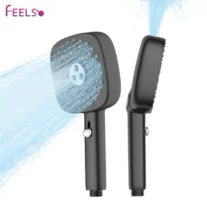 FEELSO High Pressure Handheld Shower Head, 4-Mode Anti-Clog Nozzles Push Switch, Multi-Spray Power Wash for Bathroom Tub & Pet Cleaning, Anti-Clog Handheld Showers, Multi-Spray Handheld Showers