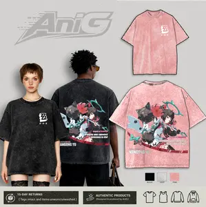VINTAGE NANGONG YU Angels Of Delusion Limited Design Oversized Graphic Tee Double Sided Print Washed T-Shirt Hoodie Sweatshirt & Tank Top Game, Crewneck, Casual, Heavyweight Cotton, Anime Merch, ZZZ Top Streetwear Menswear Zenless Zone Zero