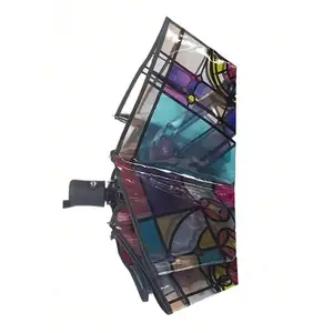 1PC Transparent Folding Automatic Umbrella, Compact Sturdy Durable Design, Suitable For Student Use