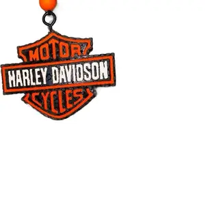 Harley Davidson THEMED Car Air Freshener 3W x 3.75L Classic Colors Black Orange White Aroma Bead Decorative