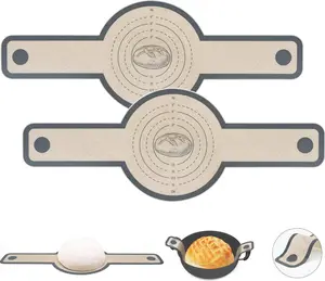 2 Pack Silicone Bread Sling for Dutch Oven – Non-Stick Heat Resistant Sourdough Baking Mat with Long Handles | Reusable Bread Baking Tool for Easy Dough Transfer