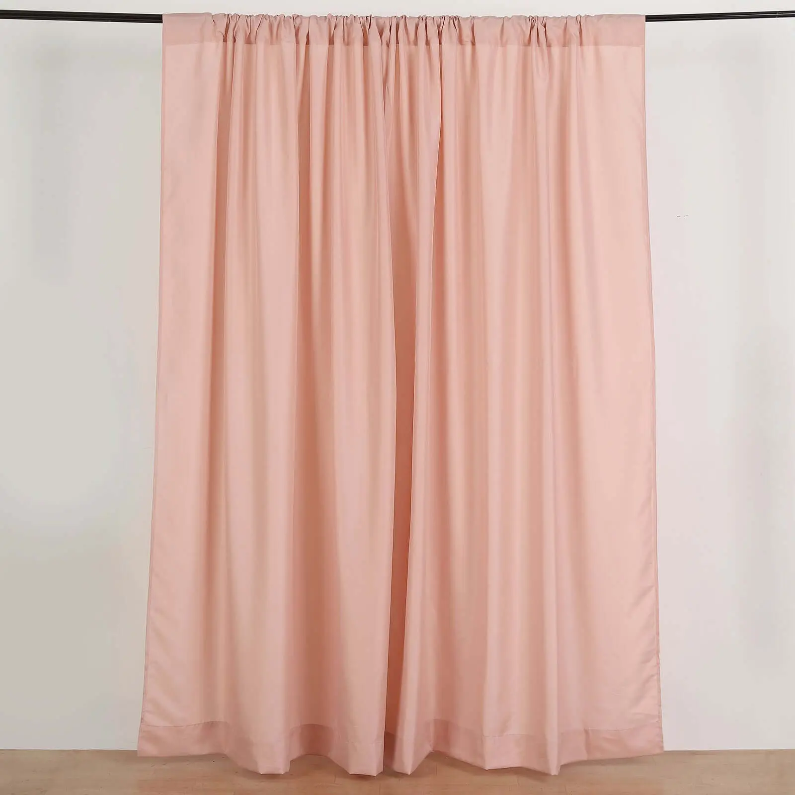 2 Pack 5ftx8ft Solid Dusty Rose Polyester Backdrop Drape Curtains with Rod Pockets - 130GSM Event Divider Panels for Mother's Day, Baby Shower, Birthday, Christmas