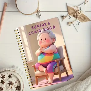 30-Day Chair Yoga Plan for Seniors, Gentle Sitting Exercises with Printable Charts, Home Fitness Guide, Spiral Bound Planner, Improve Balance, Muscle Strength, Flexibility