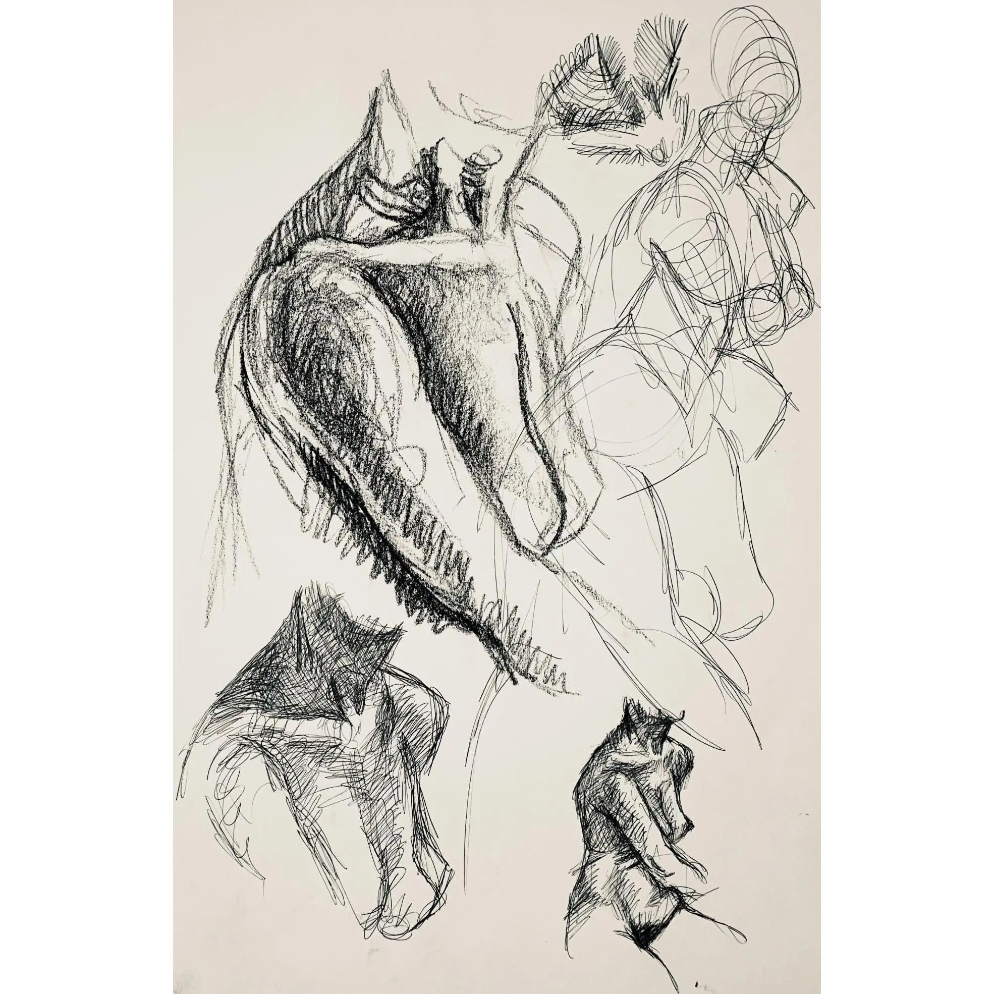 Ian Hornak, Renaissance Female Nude Figure Study, 1963, Original Drawing