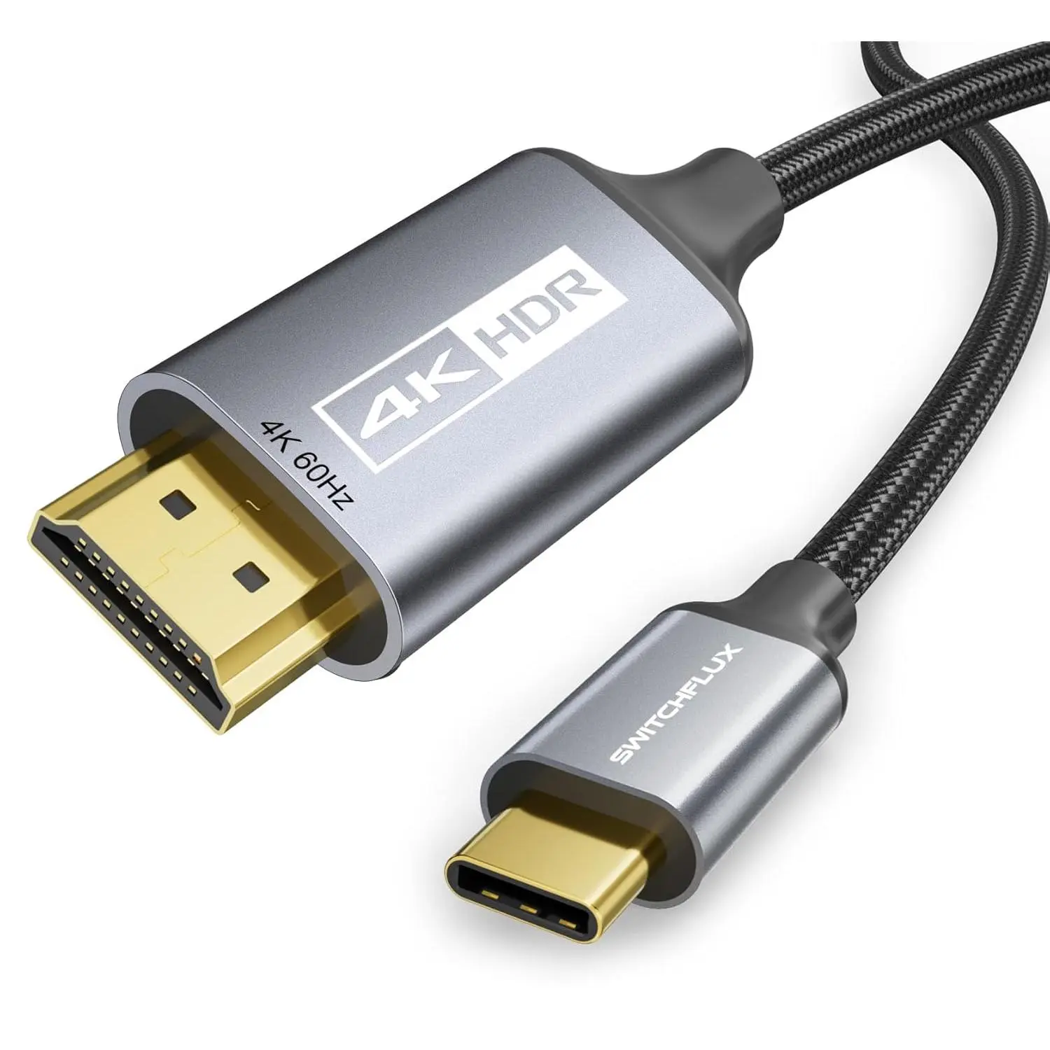 USB-C to HDMI Cable 10Ft [4K@60Hz] High-Speed USB Type C to HDMI 2.0 Braided Cord (Thunderbolt 3/4 Compatible) for iPhone 15 Series, MacBook Pro/Air, iPad Pro, Galaxy S8 to S23