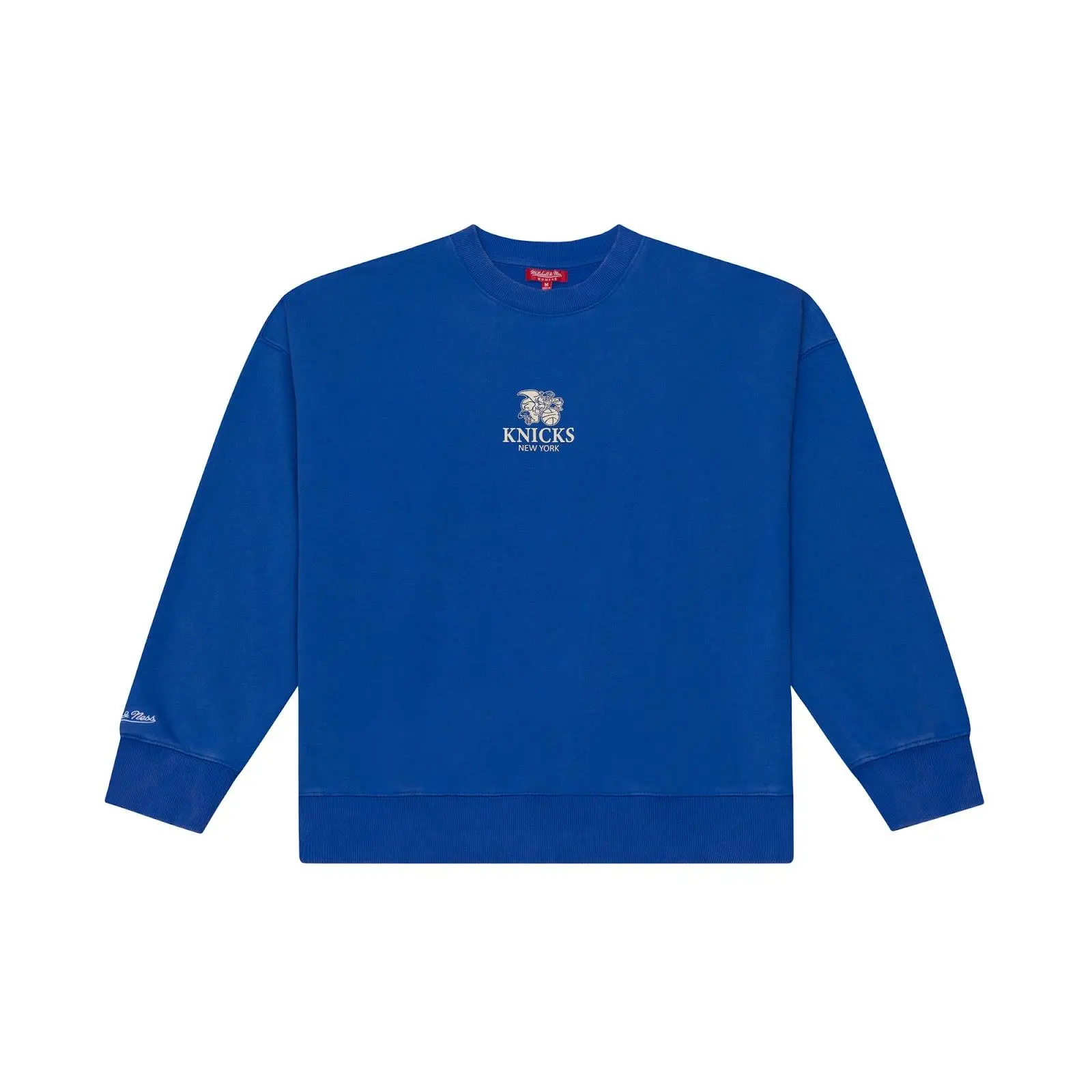 Women's New York Knicks Blue Core Essentials Lightweight Sweatshirt NBA Throwback Crewneck Vintage Fan Gear Mitchell & Ness