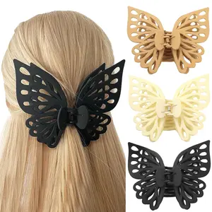 4.3 Inch Matte Medium and Big Butterfly Claw Hair Clips for Women's Thick Hair