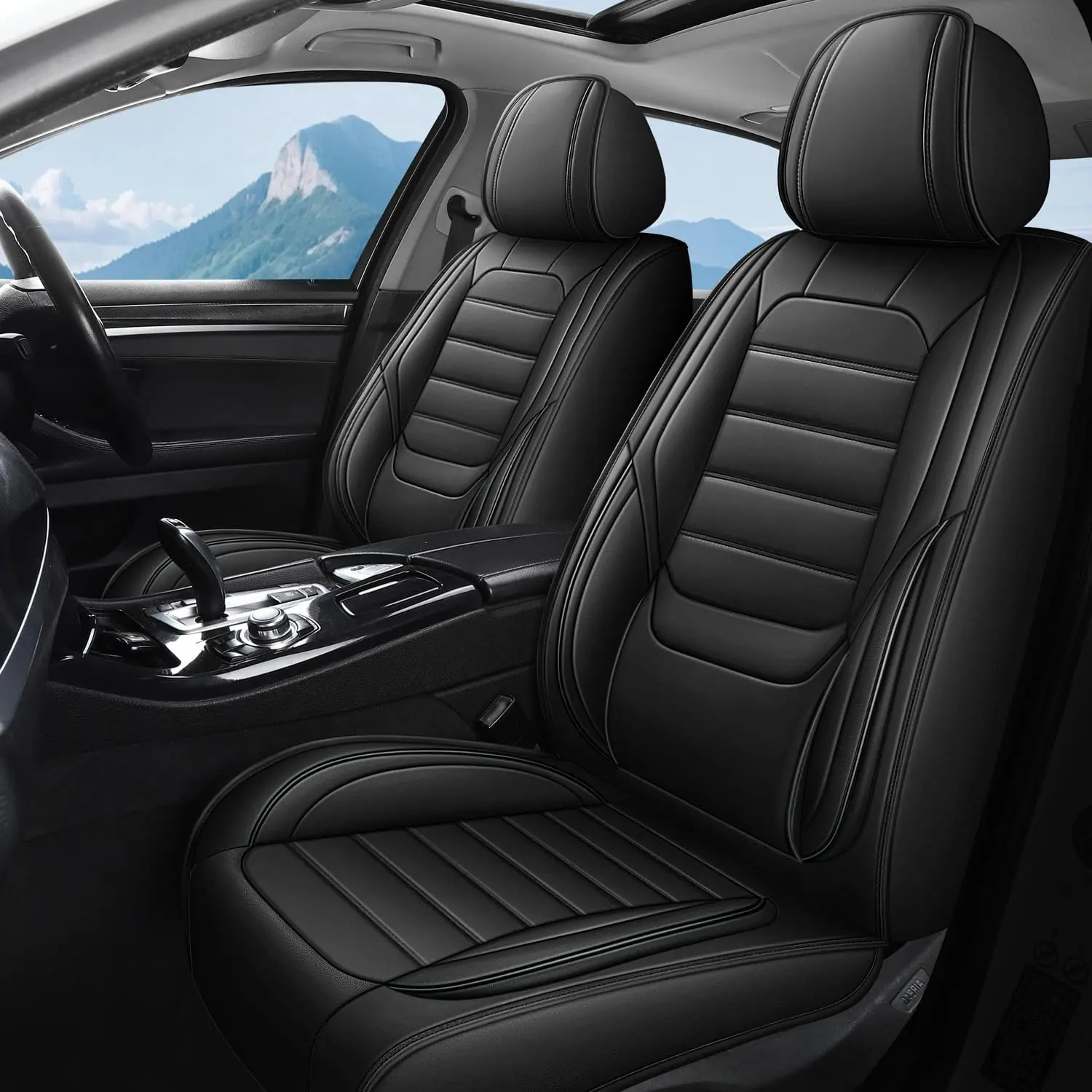 Car Seat Covers Custom-fit For Chevy Chevrolet Blazer/Cobalt/Cruze/Equinox/HHR/Impala/Malibu/Sonic/Spark/Trailblazer/Trax/Volt, A Stylish Nappa Leather Car Seat Cover For Full Set 5-Seats,Car Seat Protector Seat Protectors Cushion Car Seat Headrest Furry