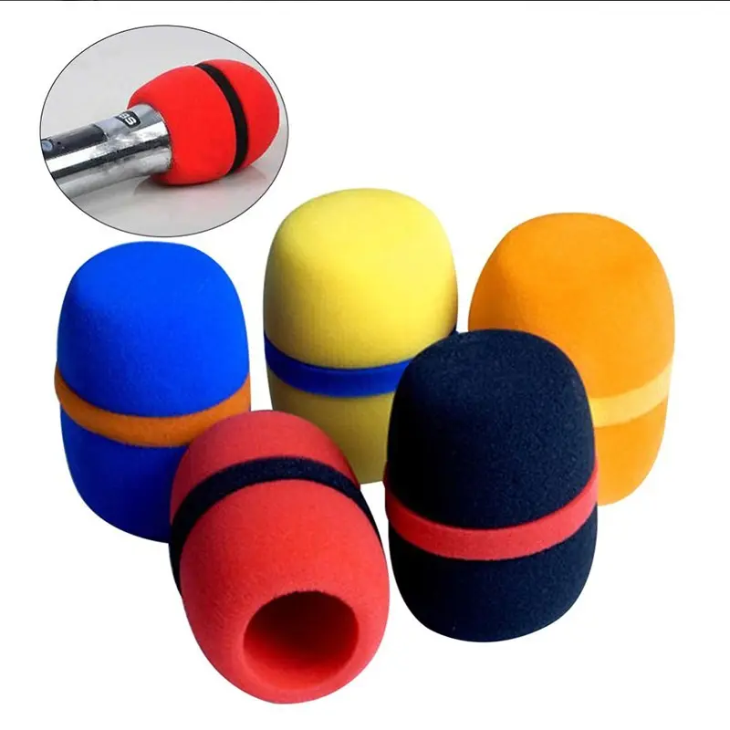 Microphone Sponge Cover Protector, 5 Counts Microphone Windscreen, Microphone Windshield, Microphone Accessories for KTV, Party, Home, Outdoor