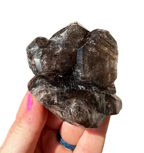 New Moon Beginnings Smoky Elestial Quartz Cluster Dark
