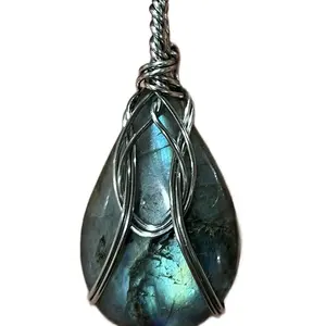 Wire wrapped Labradorite agate