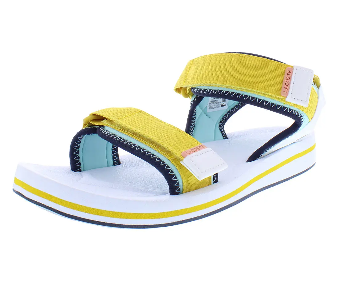 LACOSTE Women's Suruga Synthetic Slide Sandal, Casual Open Toe Summer Shoe, Lightweight Sport Footwear with Logo Strap
