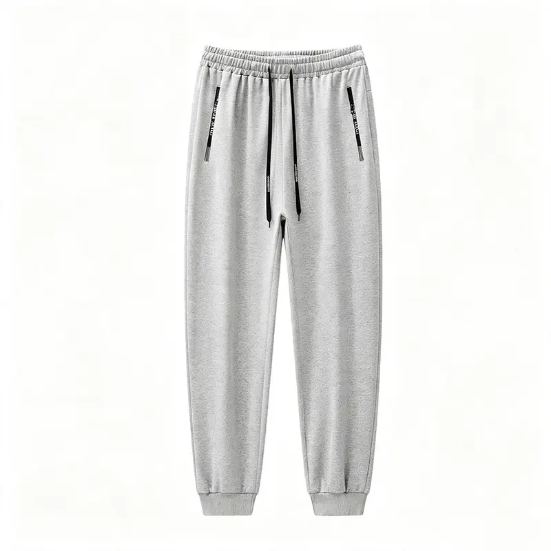 Men Quick Dry Cool Breathable Jogger Pants, Lightweight Drawstring Elastic Waist Zip Side Pockets Rib Cuffed Ankle Casual Track Pants for Gym Running Street Daily Travel Lounge Outfits